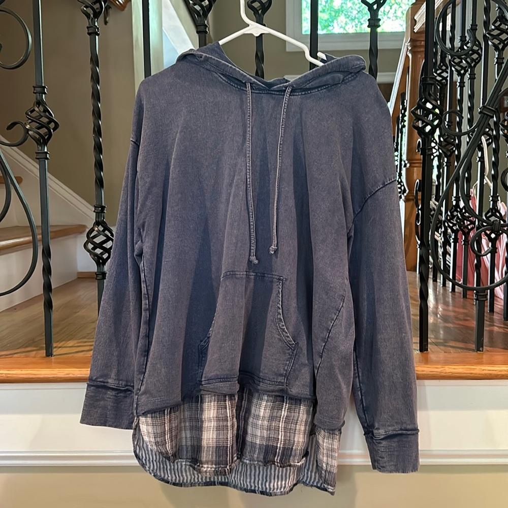 Women’s hooded top, blue, size Large